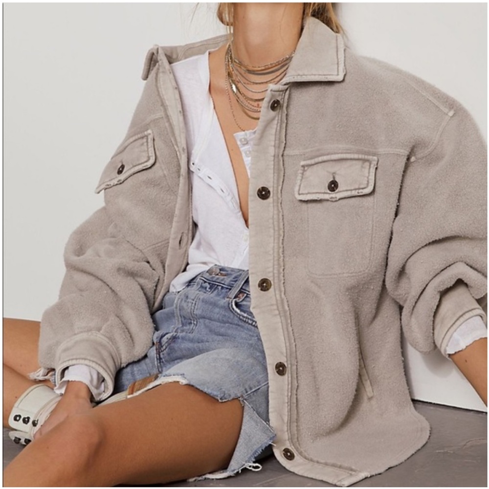 Free People Tan Sherpa Jacket